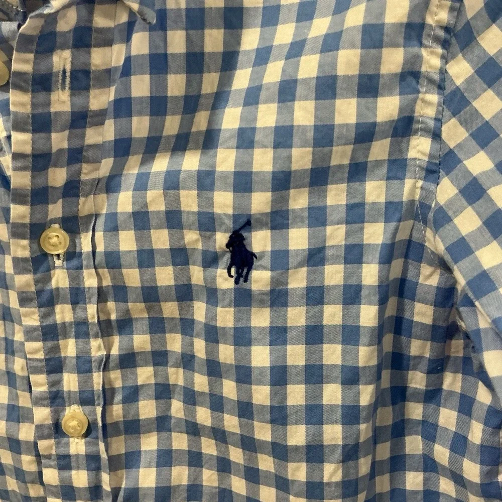 Ralph Lauren Boys Button Down Shirt Lot Of 2 Long Sleeve Sz 4 4T Gingham Preppy